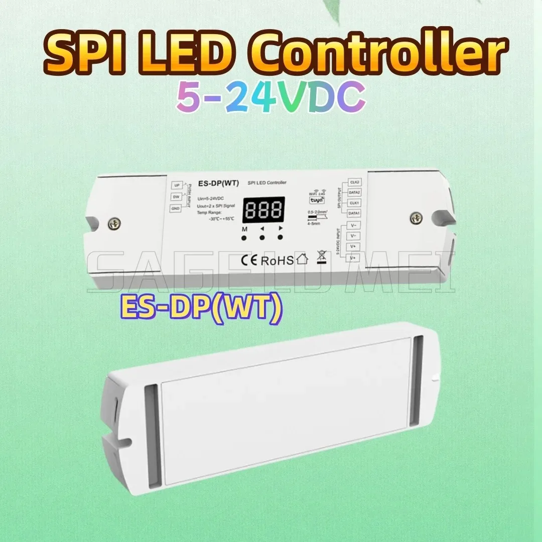 

ES-DP (WT) Skydance 5-24 В постоянного тока, Wi-Fi, SPI-контроллер, двойная кнопка управления освещением лестницы для WS2812/2811, RGB или белая полоса света Tuya
