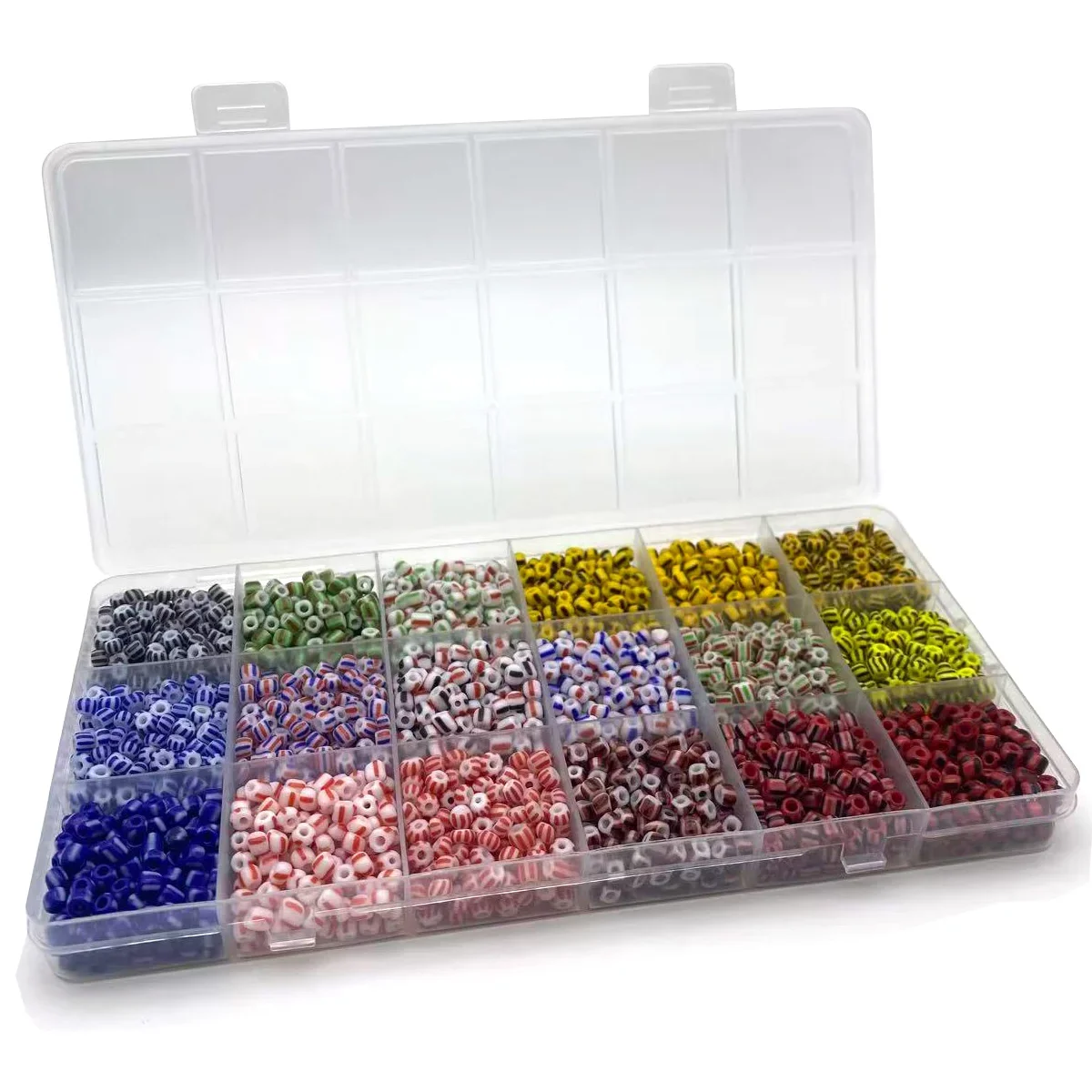 

Double color retro watermelon pattern colored glass rice beads DIY handmade bracelet necklace jewelry material accessories