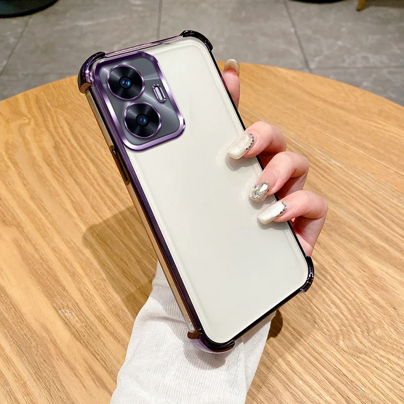 For Realme C55 Case Realme C55 Cover Realme Narzo N55 Phone Case RMX3710 Bumper Shockproof Protect Cover Clear electroplate
