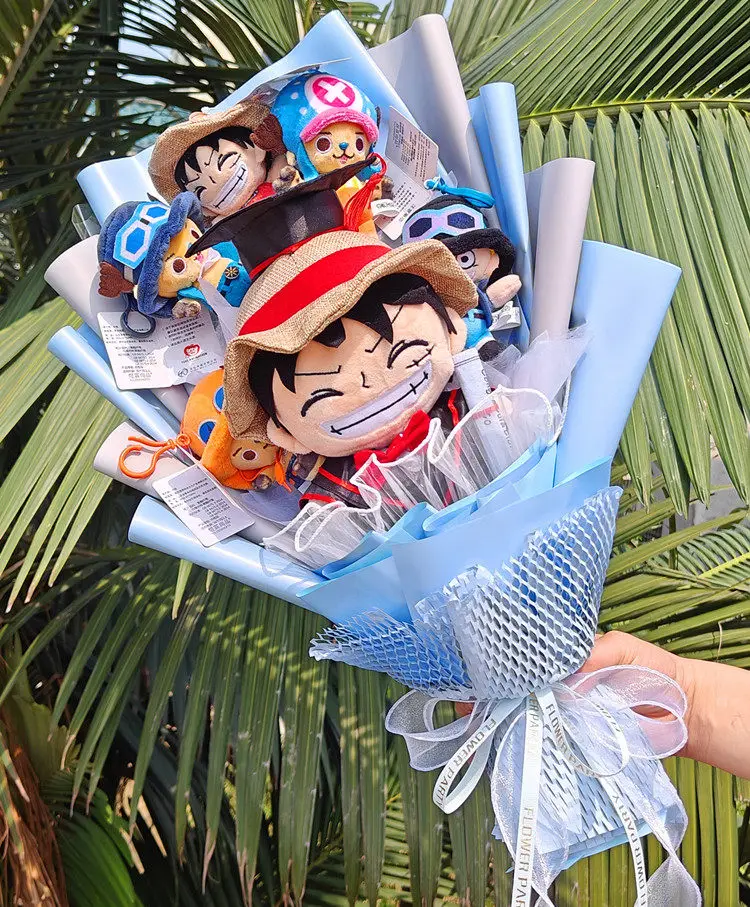 One Piece Anime Luffy Chopper Plush Doll Bouquet Graduation Gift Anime Peripheral Cartoon Dolls For Anime Fans