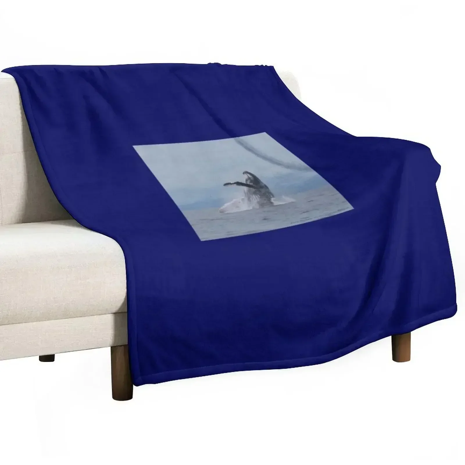 

Humpback Whale Breach Throw Blanket Thermal Picnic Blankets