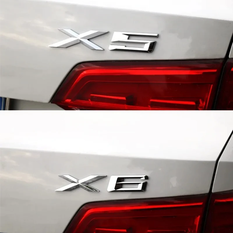 For BMW X1 X2 X3 X4 X5 X6 X7 GT Logo Rear Trunk Emblem Badge 3D ABS Chrome Black Car Sticker Decals Car Styling Accessories