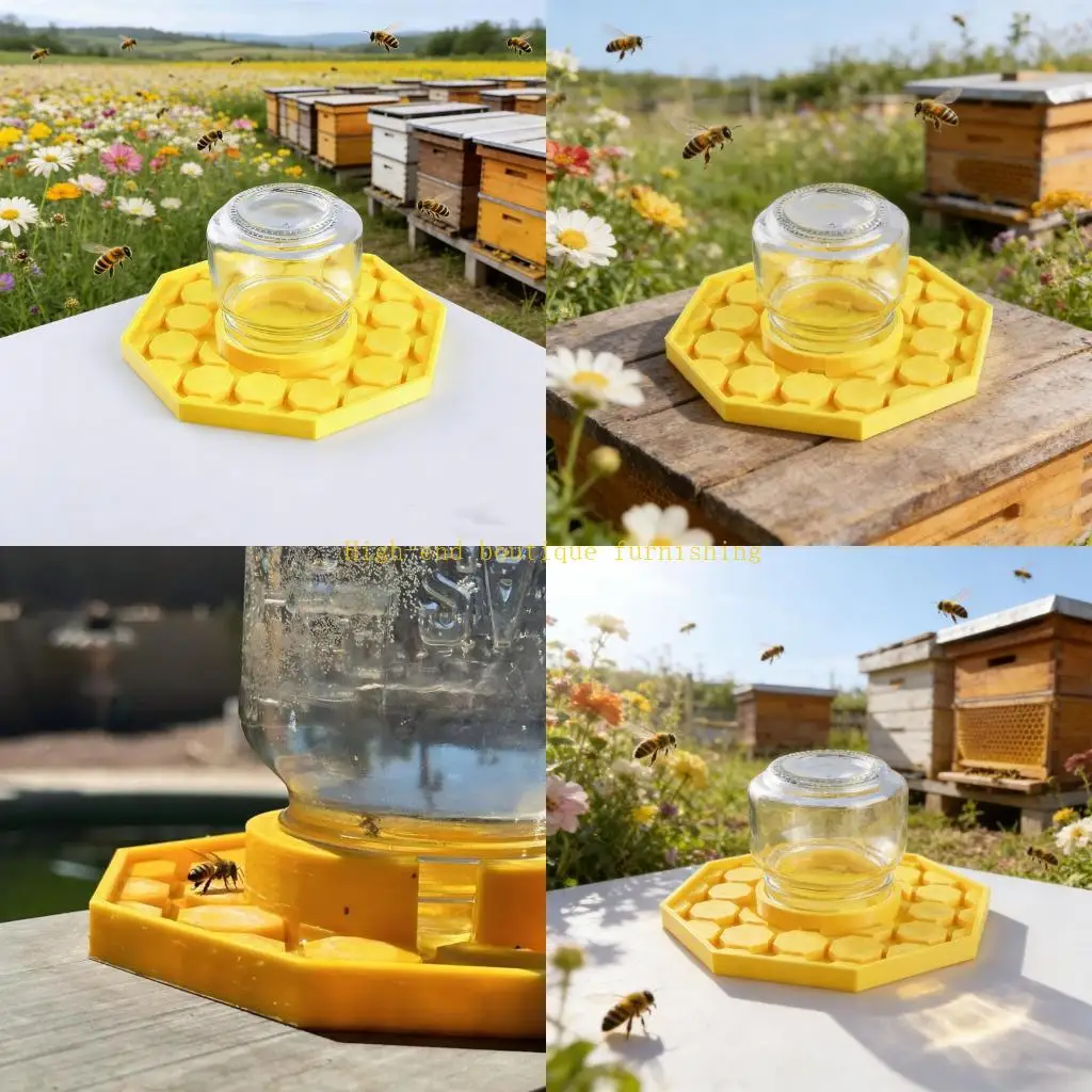 L9NB 2 Set Water Dishes For Backyard Helps Prevent Drowning With Hexagonal Design