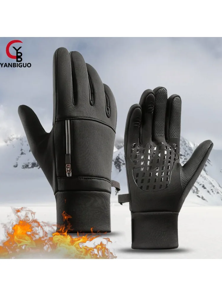 AliExpress NONE YANBIGUO Winter Gloves for Men Women-Waterproof Thermal Glove for Cold Weather,Warm Gloves for Cycling,Snow,Touchscreen Finger