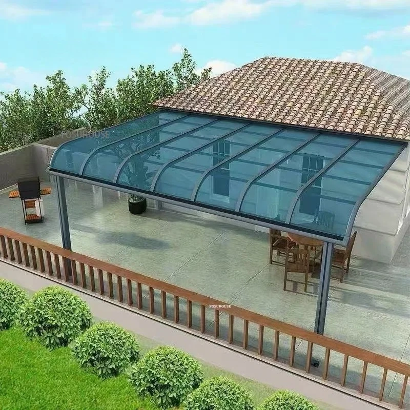 

Outdoor Waterproof Gazebos Home Villa Eaves Rooftop Sunshade Gate Courtyard Transparent Sun Room Aluminum Alloy Bracket Awning