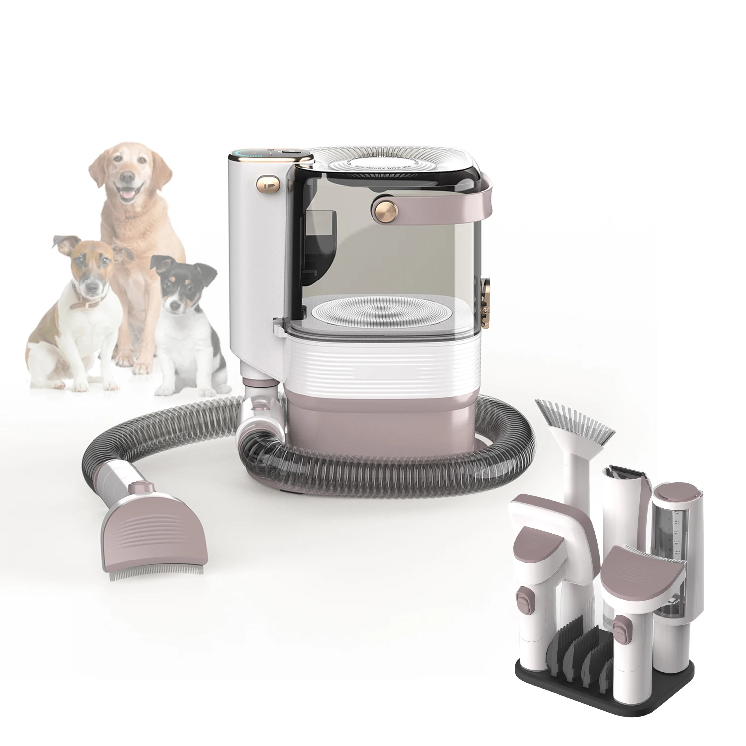 

3.2L Electric Hair Clipper Hair Grooming Slicker Deshedding Dog Cat Brush Pet Vacuum Cleaner Kit