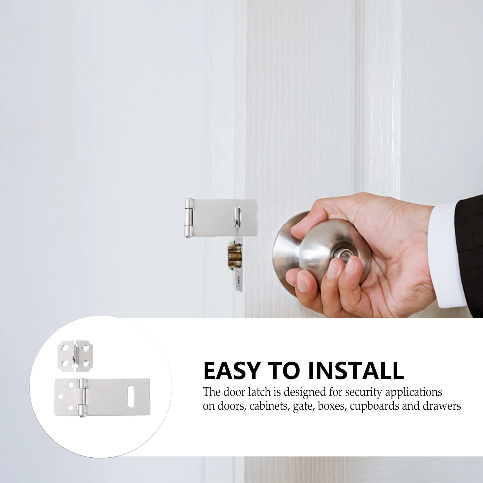 2 مجموعة قفل أمان الباب غلق بمشبك مزلاج 2 مجموعات الفولاذ المقاوم للصدأ مكافحة سرقة مزلاج للمنزل خزانة أثاث بوابة قفل درج