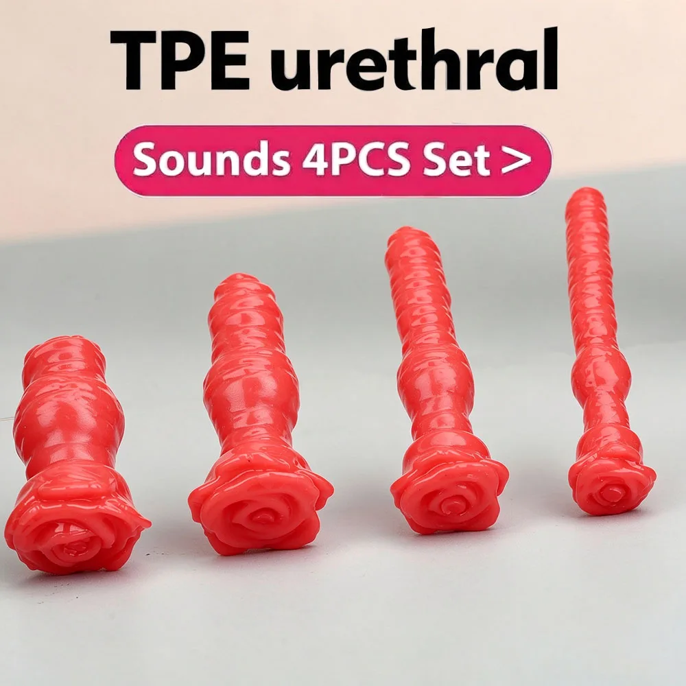 TPE Penis Plug Urethra Sound Dilator,Textured Urethral Catheter Sounding Masturbation 4PCS Set,Sex Toys for Men,Penisplug view 2