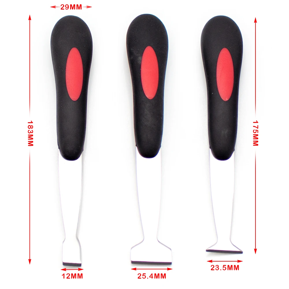 คู่มือกระจกยูรีเทน Scraper เครื่องมือชุดกาวด้านล่าง Repairing ชุดมีด3Pcs ใบมีดยางนุ่ม