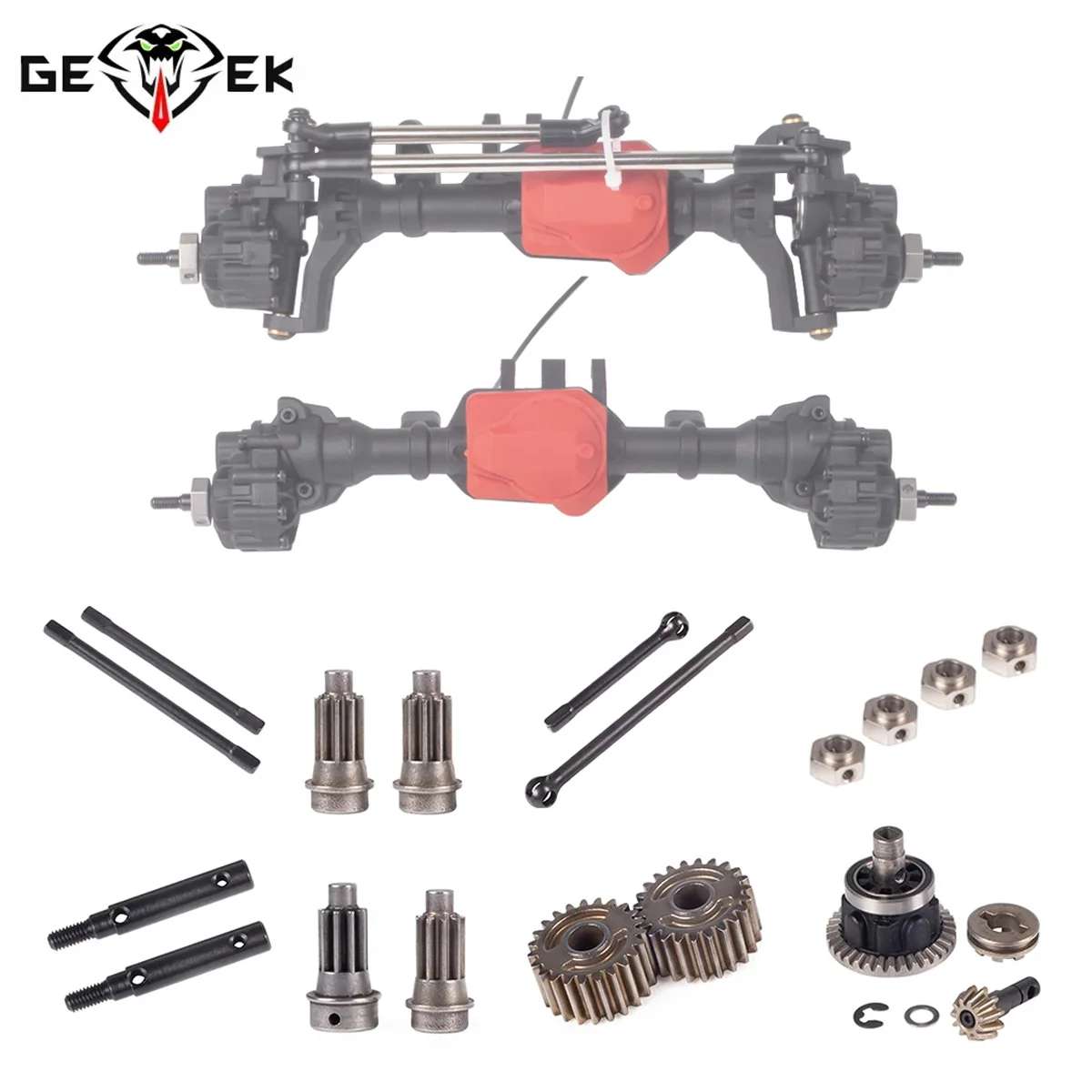 Gehärteter Stahl Vorder- und Hinterachsantriebswelle Differentialgetriebe-Kit 12mm Adapter für 1/10 RC Crawler Auto TRX4 TRX-4 Upgrade