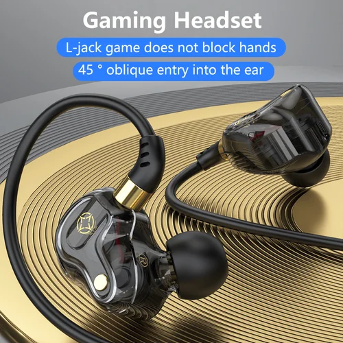 L-jack gaming headphones type-c 3.5mm 45° tilt in-ear auriculares de grabación con cable HiFi surround sound manos libres micrófono auriculares