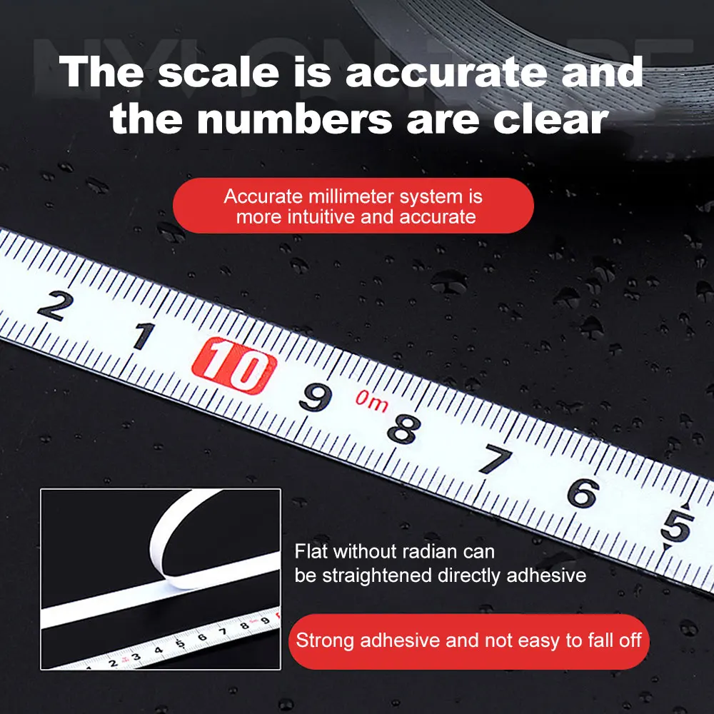 1M/2M Self Adhesive Miter Saw Track Tape Measure Backing Metric Steel Ruler Adhesive Backe Tape Metric Scale Rust-Proof Ruler