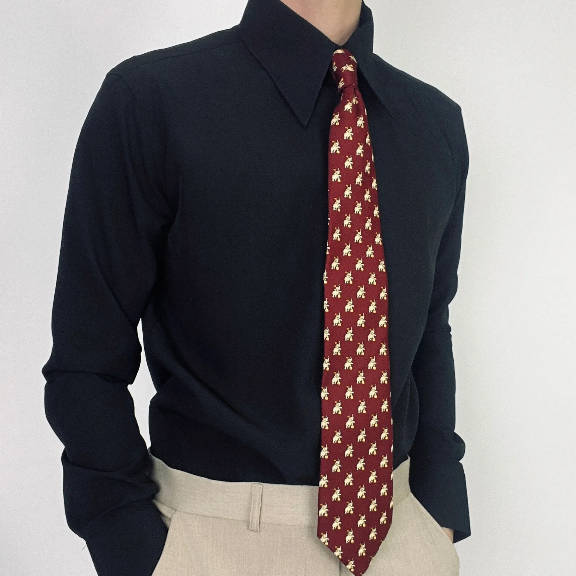 

2025 New High Quality Spread Collar Men's Shirt Wrinkle-Free Long Sleeve Slim Fit Business Casual Vintage Office Wear Men Shirts