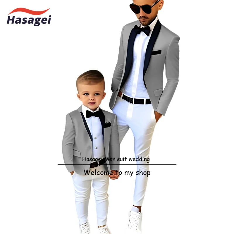 Smoking de colarinho de frutas verdes para crianças, blazer infantil, terno de casamento infantil, vestido de férias elegante, 2-16 anos, 2 pcs