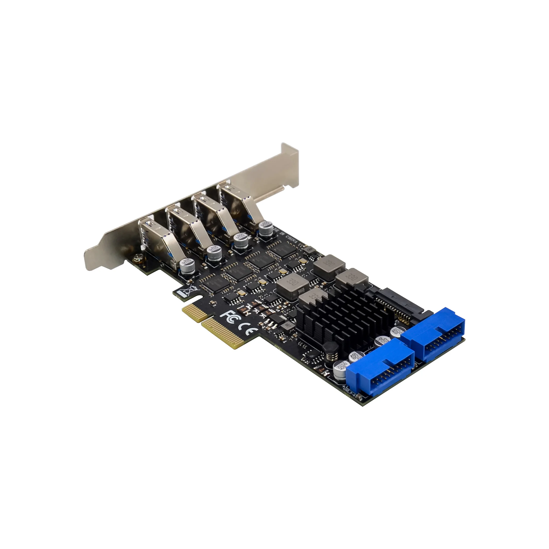 Sunweit st660factory em estoque pci-e x4 usb3.1 gen2 20 g/s auto-potência pcie 4 portas construir em cartão com 4 portas adicionais adicionais