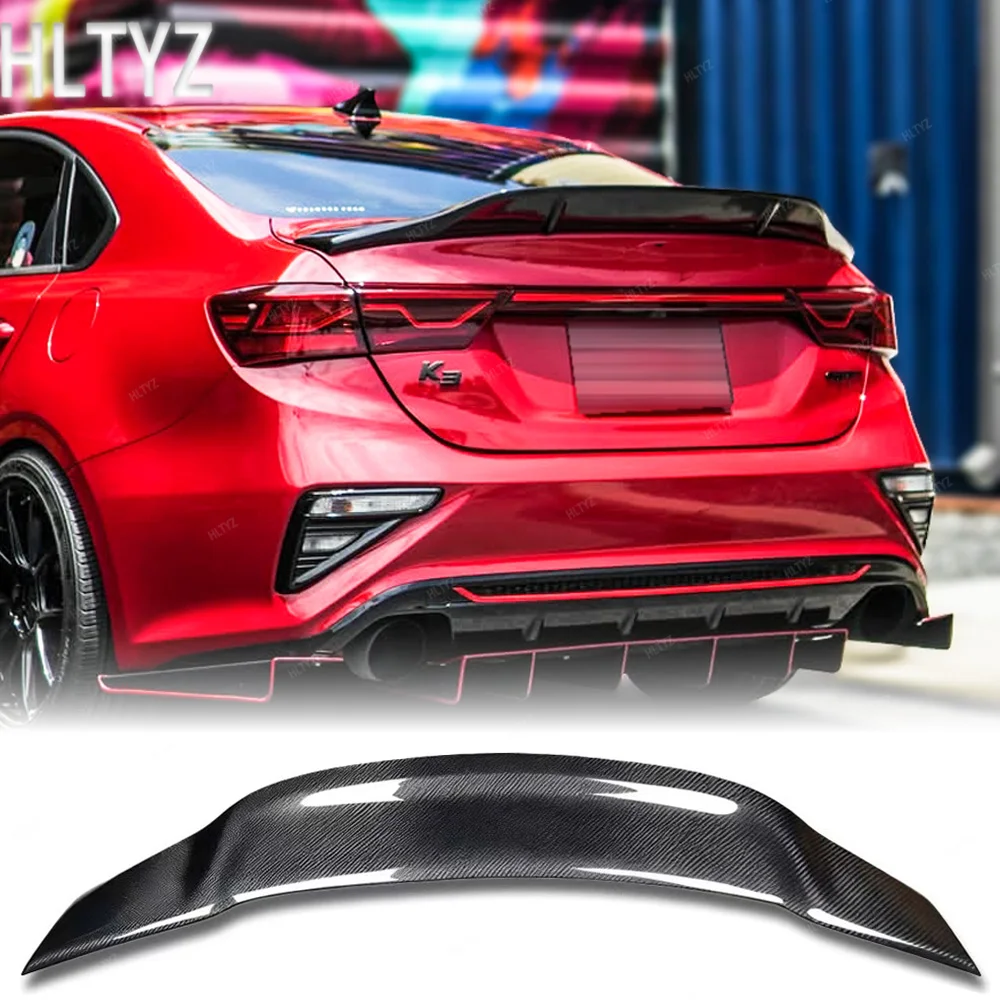 

High quality carbon fiber/black rear spoiler kit for 2019-2024 Kia K3 trunk lid R-type car accessories for automotive tuning