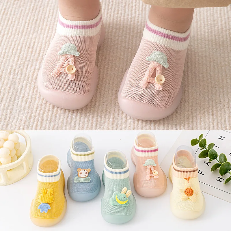 Men and Women Baby Toddler Shoes Infants and Toddlers Spring and Autumn Soft Bottom Indoor Children's Shoes Cartoon Socks Shoes