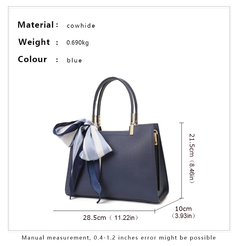 New Women\'s Fashionable Handbag Versatile Commuting Luxury Feel Cowhide Ribbon Single Shoulder Crossbody Bag