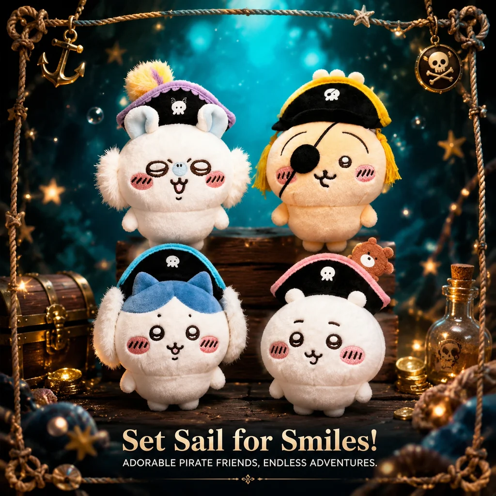 Japanese Version Chiikawa Pirate Series Keychain Pendant Pirate Chestnut One Eyed Usagi In Stock Anime Cute Collection Limited