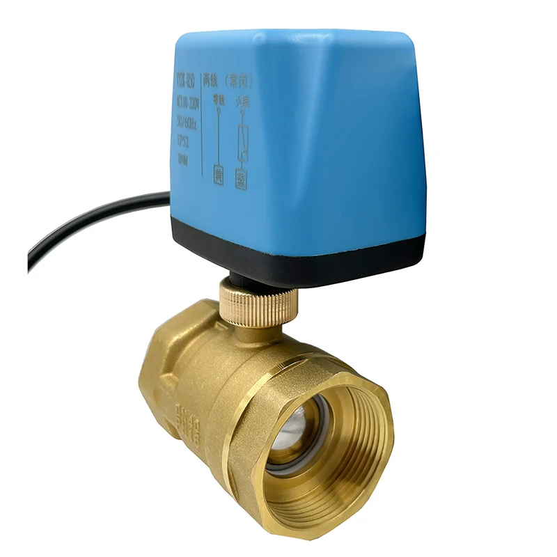 1-1/2'' Two Way Brass Motorized Ball Valve Normally Open Two Wire Control Electric Ball Valve