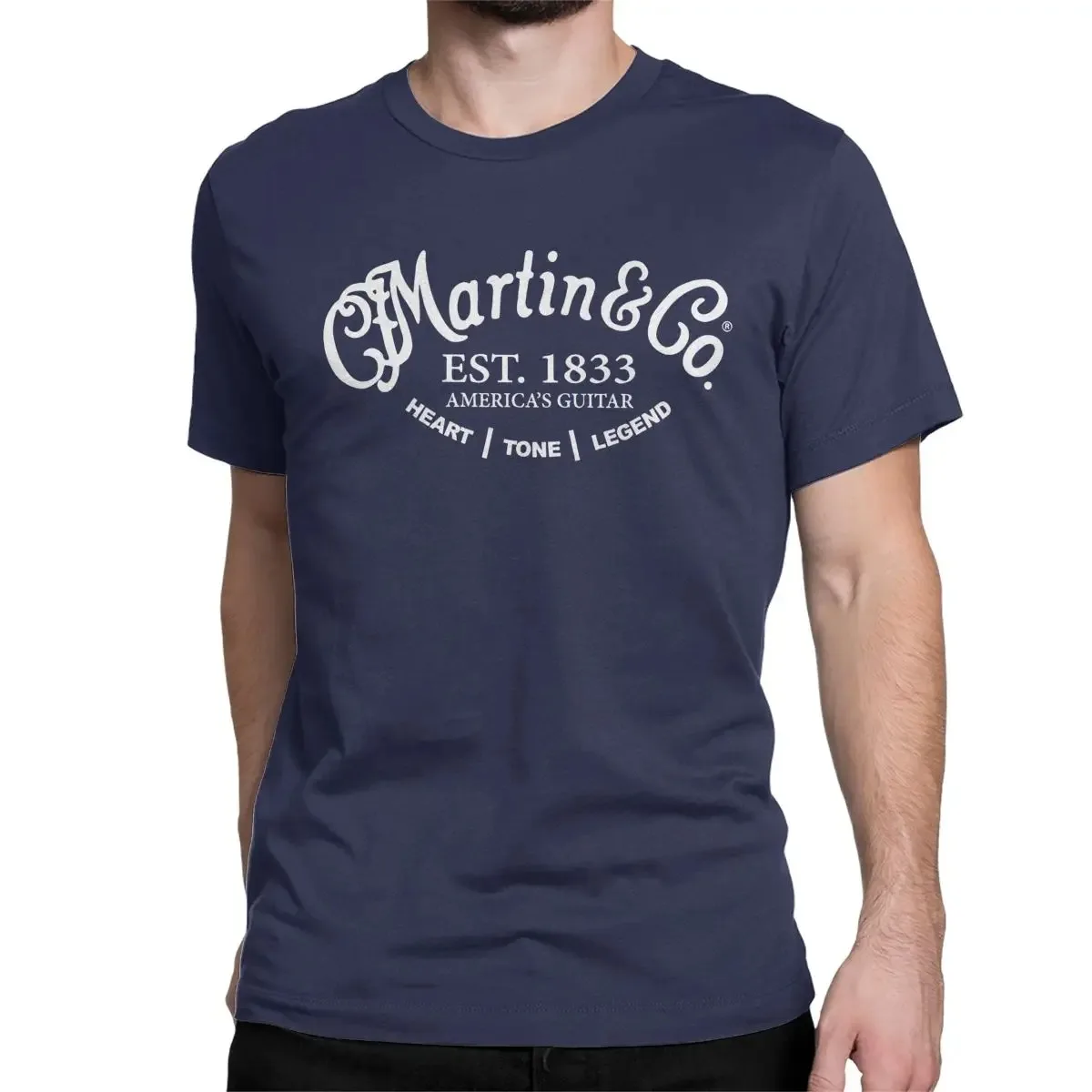 2025 Hot Sale New Martin&Co Guitar Letter Black T Shirt For Men  Summer Casual Loose Short Sleeve Tee Street Hip Hop Man Clothes