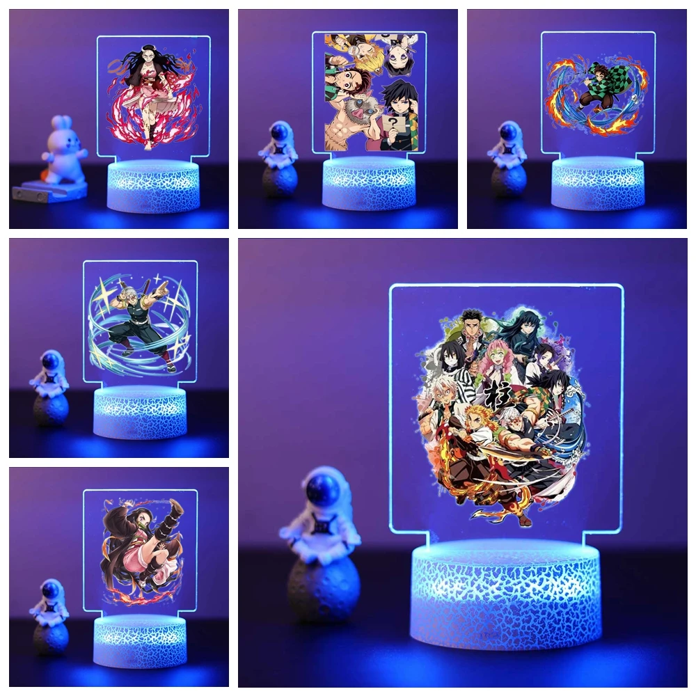 

Demon Slayer Kamado Tanjirou 3D Visual Acrylic Lamp for Children's Room Decor the Boys Girls Birthday Gift