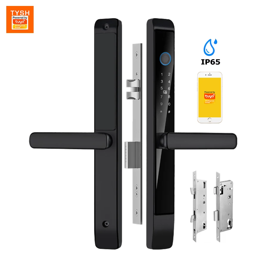 

TYSH Tuya Auto unlock Waterproof Security Fingerprint Password Wood Hotel Bedroom Door Lock