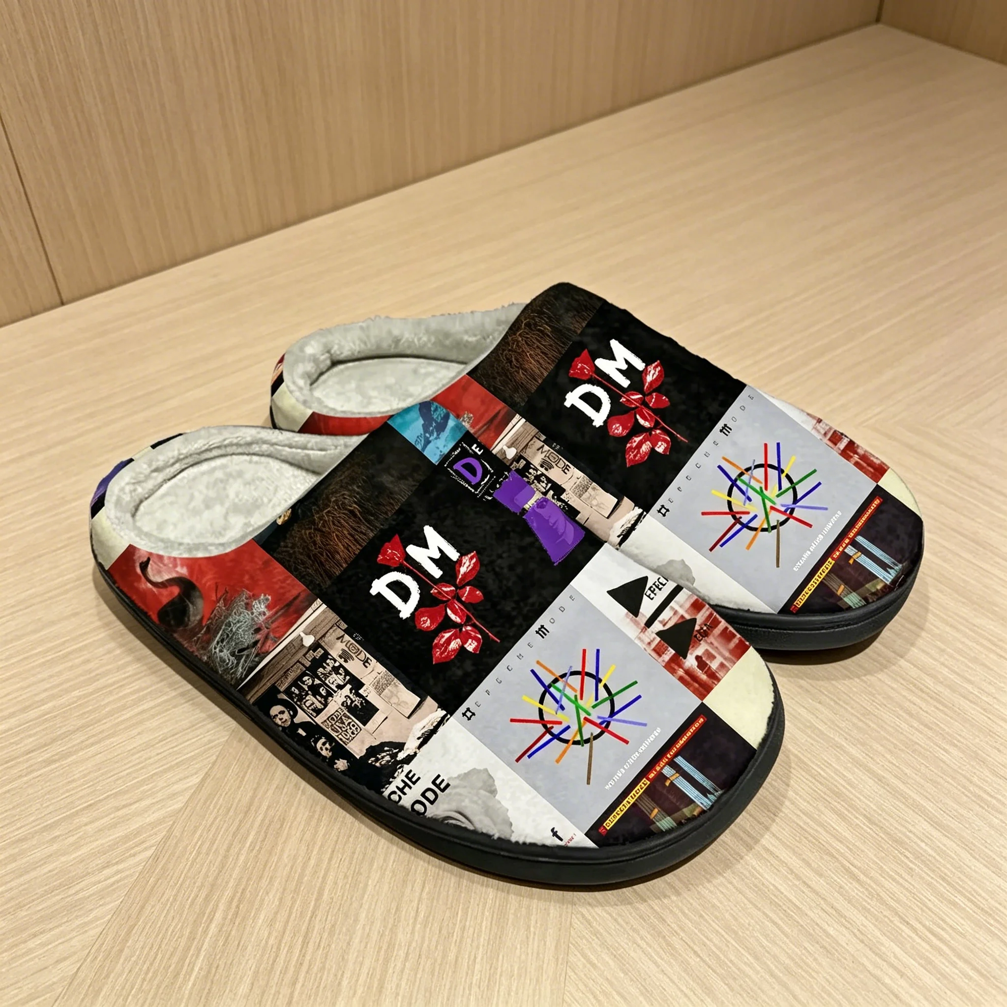 

Depeche Mode Alternative Rock Custom Slippers, Personalized Music Print, Trendy Custom Slippers for Men and Women