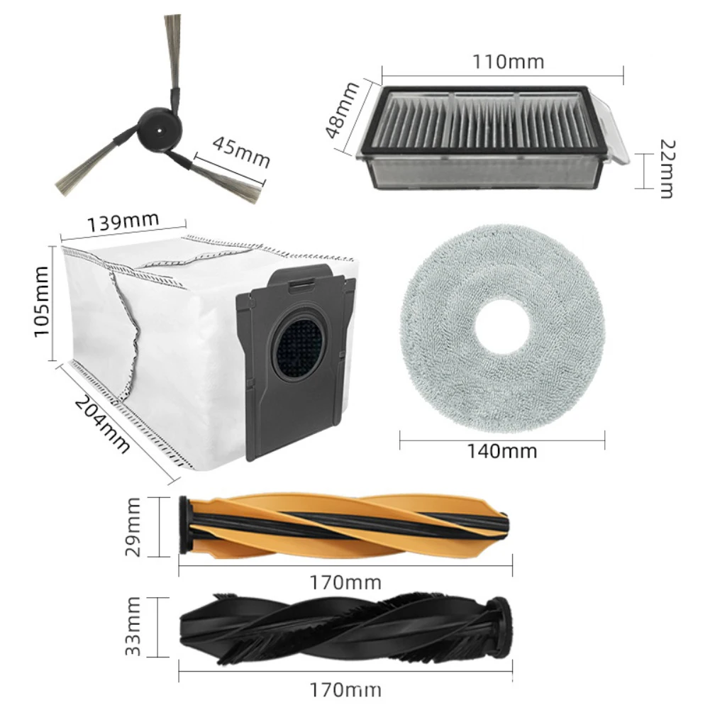 

22 Piece Accessory Kit for For Mova V50 Ultra and For X50 PRO Robot Vacuum Cleaner Includes Filters Brushes Mop
