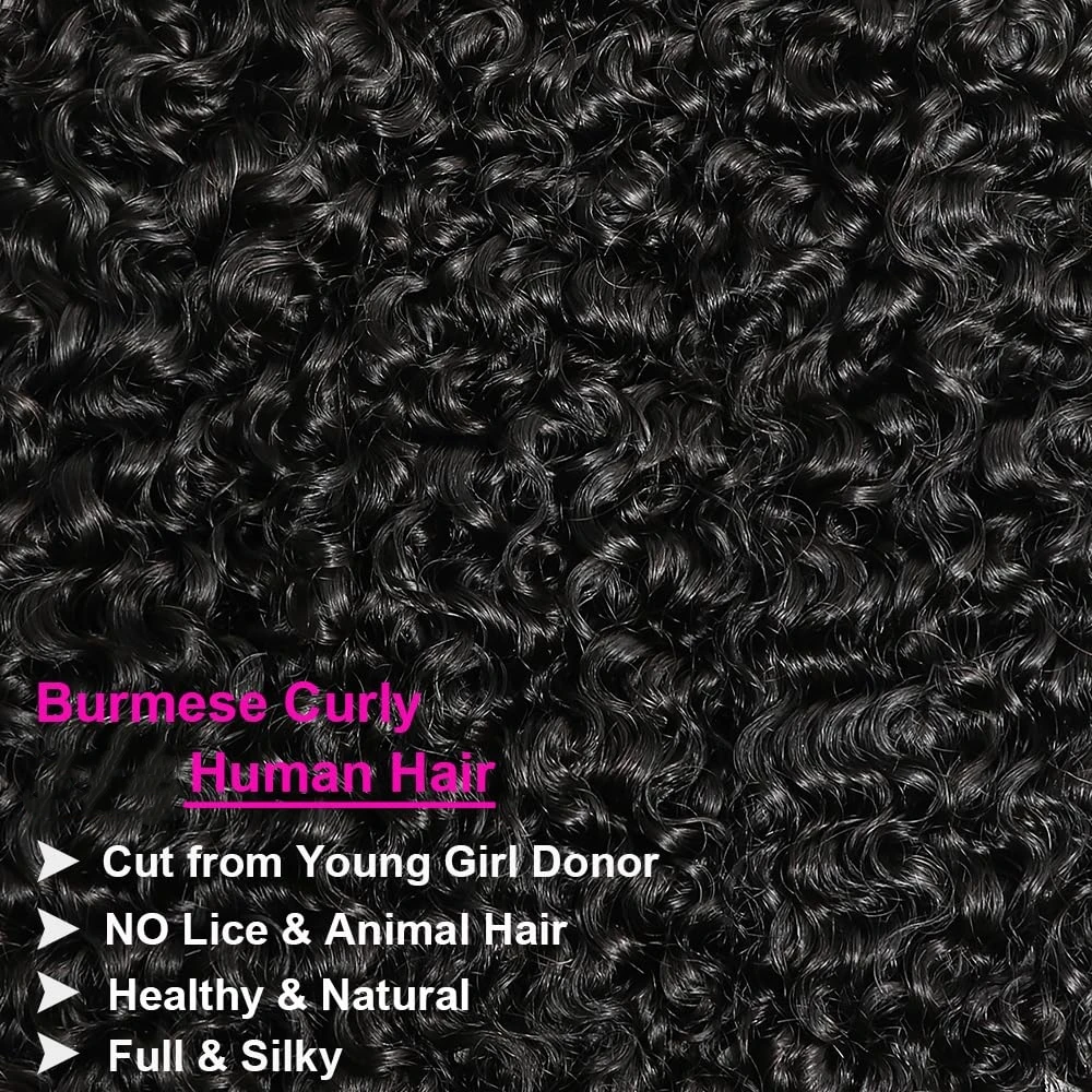 Burmese Curly Bundles 28 30 Inches 1 3 4 Bundles Unprocessed Virgin Burmese Curly Bundle with Spiral Curls End Real Extension image 3