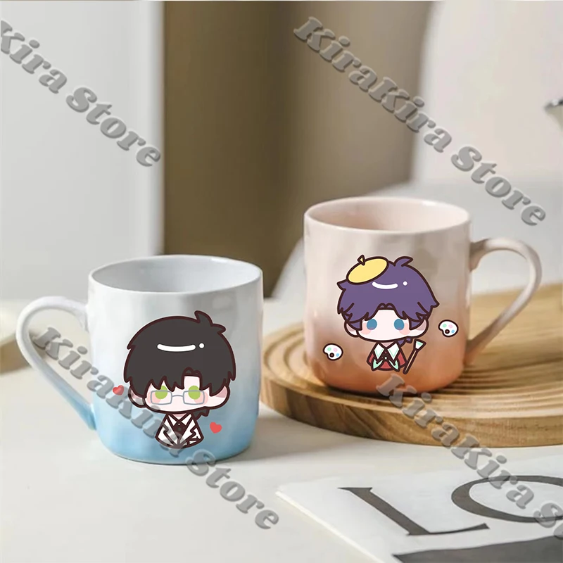 Love and Deepspace Anime Gradient Ramp Ceramic Mug Cup Rafayel Zayne Adorable Xavier Cosplay Cute High Quality Milk Cups