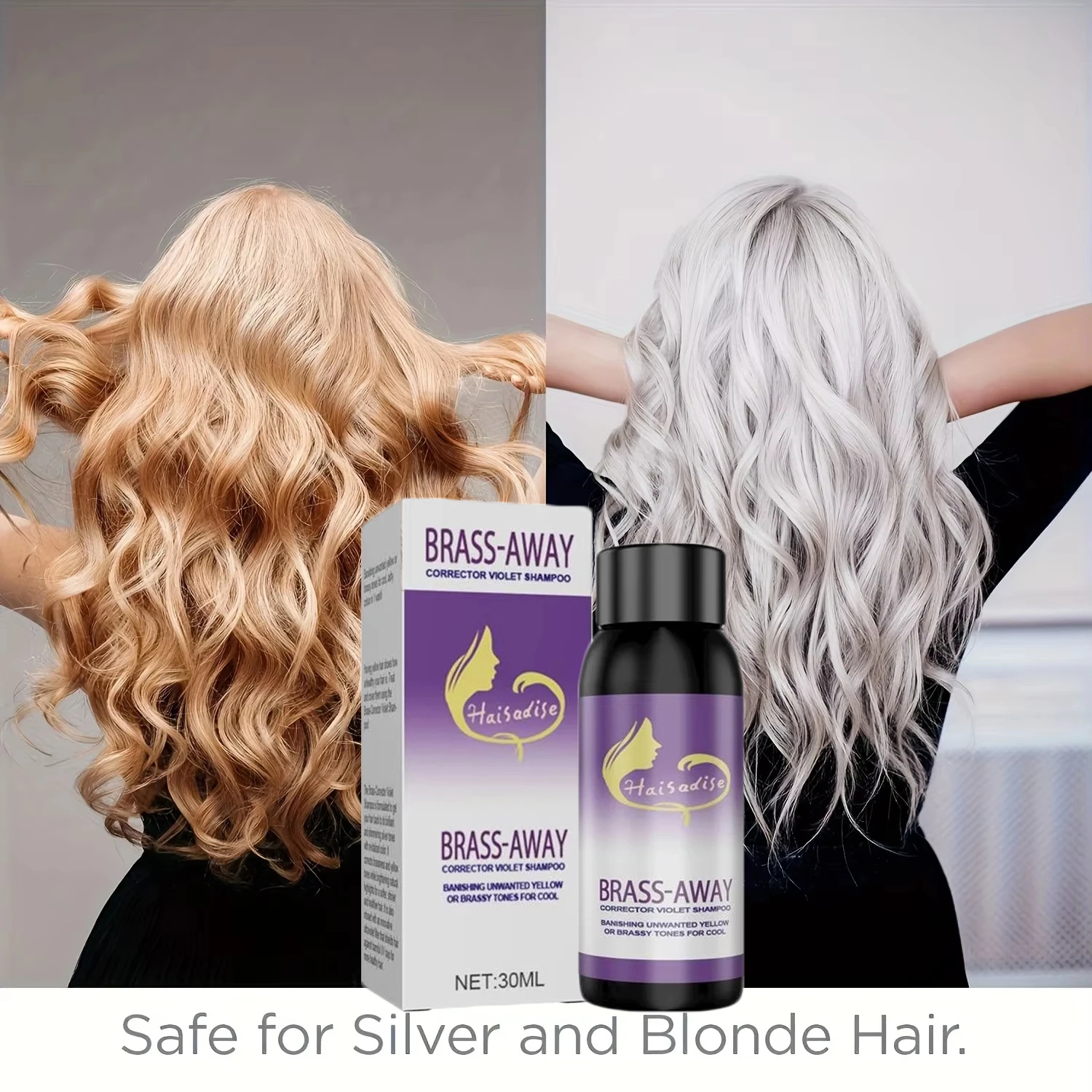 Color Fixing Hair Dye Shampoo to Cover Gray Hair Fade Yellow After Bleach Hair Shampoo Non-irritating Purple Shampoo for Blonde