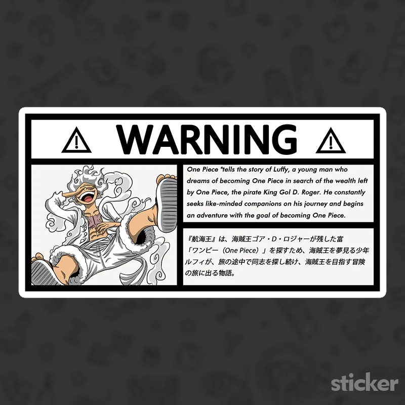 

Новая цельная автомобильная наклейка Luffy Zoronami JDM, аниме, предупреждающие часы, дорога, набор наклеек, водонепроницаемые наклейки на подушку безопасности Your Heart Ablaze