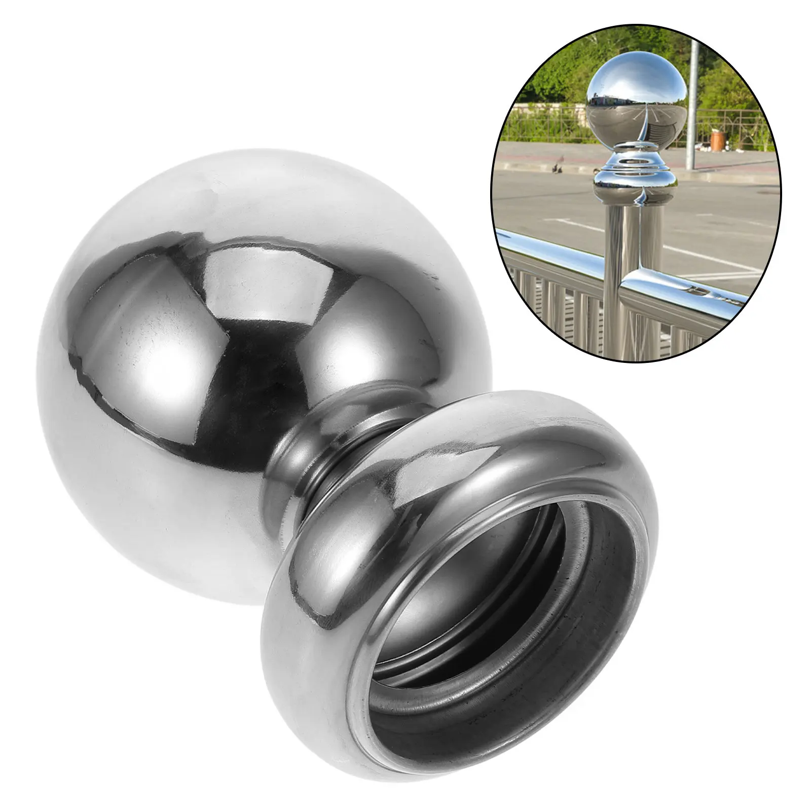Stainless Steel Handrail Ball Round Design Lightweight Easy Install Stair Railing Finial Safe Grip Banister Handrail Balls