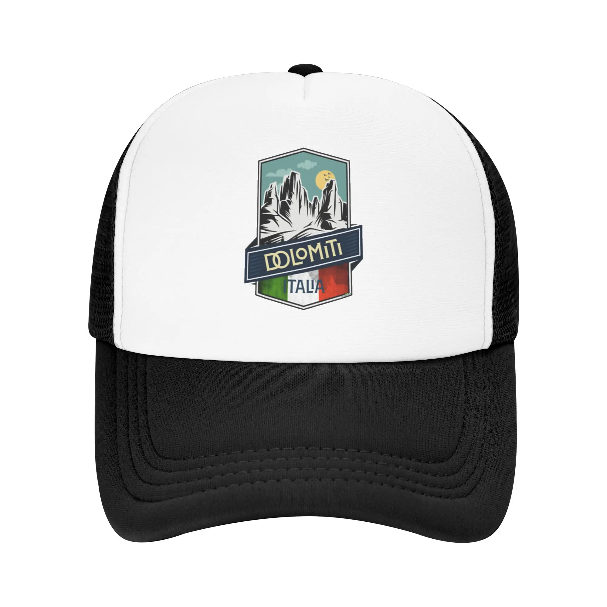 T-Shirt con Stampa Dolomiti Italia, Cappellino da Baseball in Rete, Cappello in Denim con Visiera Curva, Cappelli di Marca per Uomo