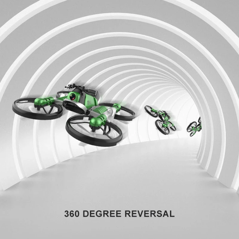 4K Watch Sensor Deformation 2To1 WIFI FPV RC Drone Motorcycle 4-Axis 3D Roll Smart Return Fixed Height Remote Control Quadcopter