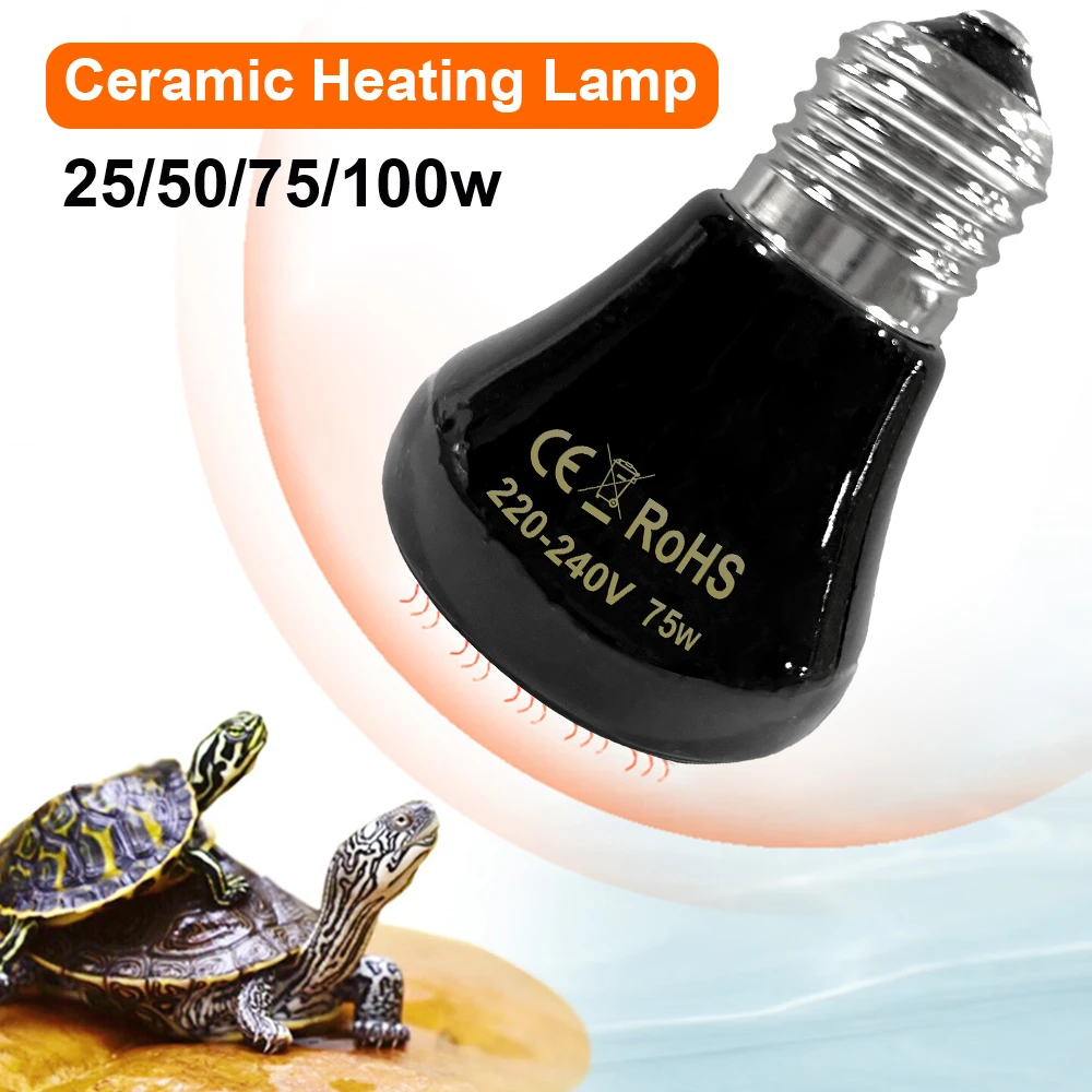 Reptile Pet No Light Far Infrared Ceramic Heating Lamp E27 Small Mini Heat Lamp Winter Warmer Pet incubator 25W 50W 75W 100W