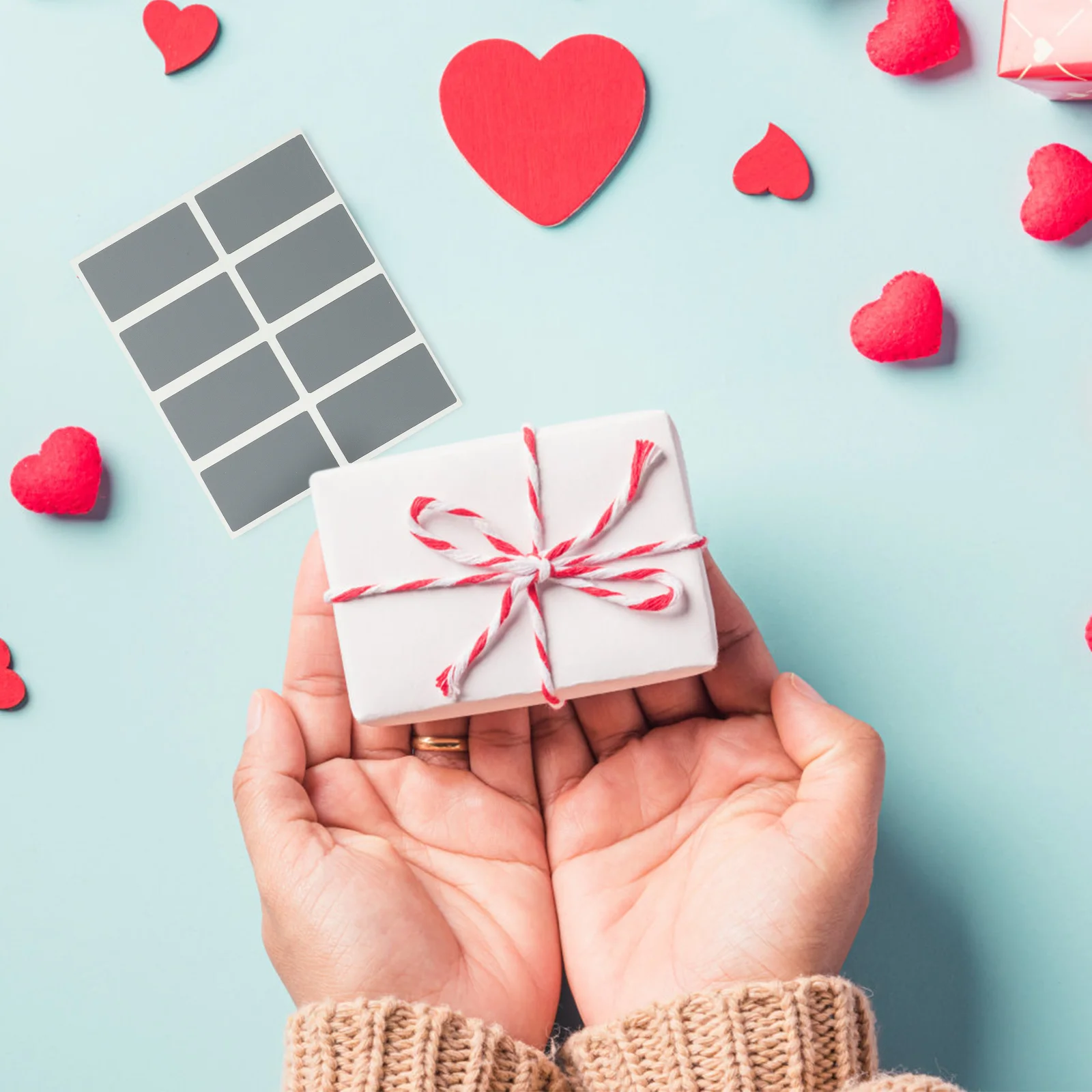 100 Pcs Nail Stickers Scratch Card DIY Off Labels Notes Silver Rectangular Peel and Child