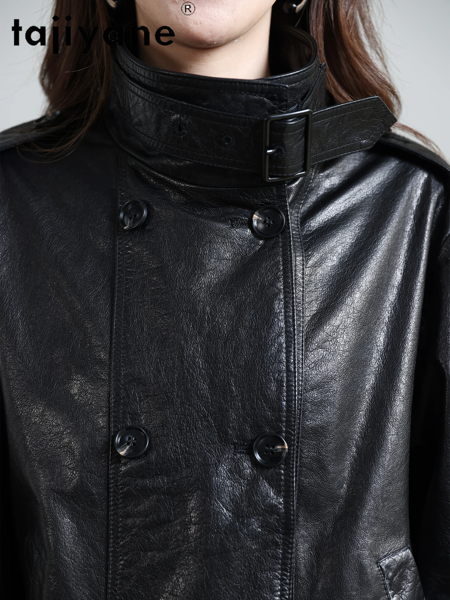 TAJIYANE 100 % Oberschicht-Rindsleder-Jacken für Damen, kurze Echtlederjacke, modischer Damenmantel, 2025, Herbst-Frau-Kleidung