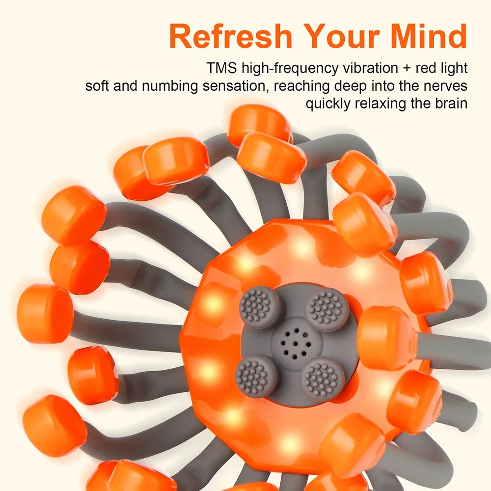 Electric Head Massager 24 Heads Octopus Massager 5 Modes Scalp Massager 360° Free Rotation Lightweight Wireless Use view 6