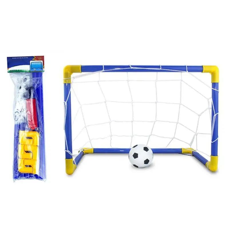 77HD Juego mini portería fútbol para niños, red interior y pelota para patio trasero con bomba, juego portería 17