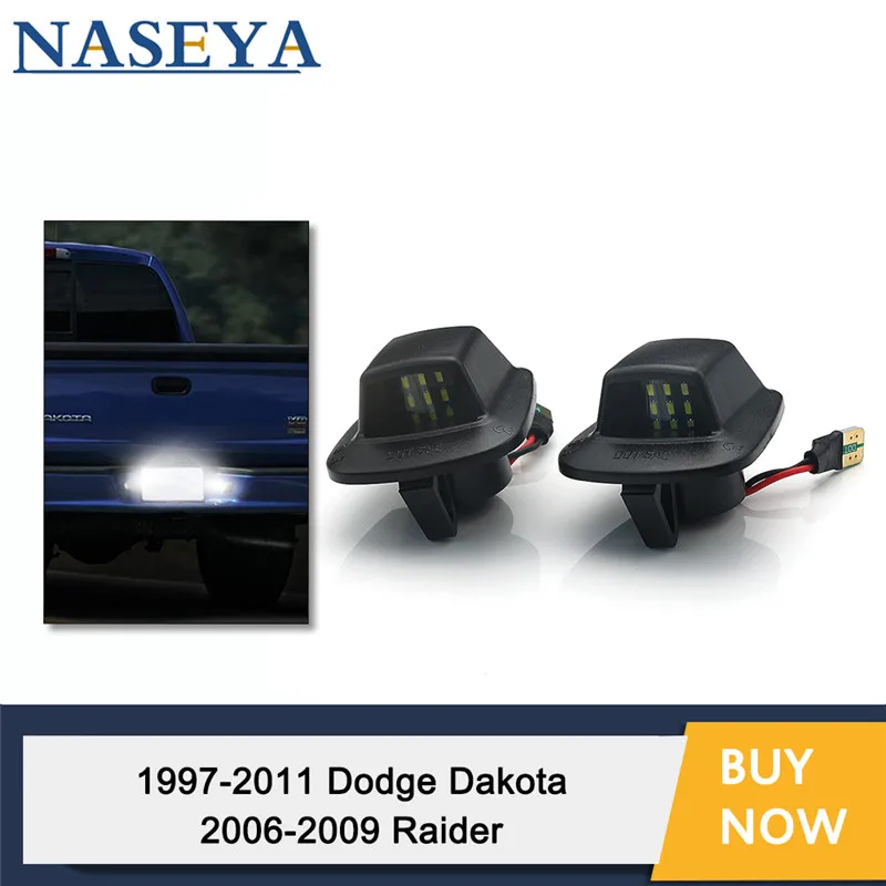 

2Pcs/set LED License Plate Light Lamp Assembly Compatible with 1997-2011 Dodge Dakota Pickup Truck 6000K White