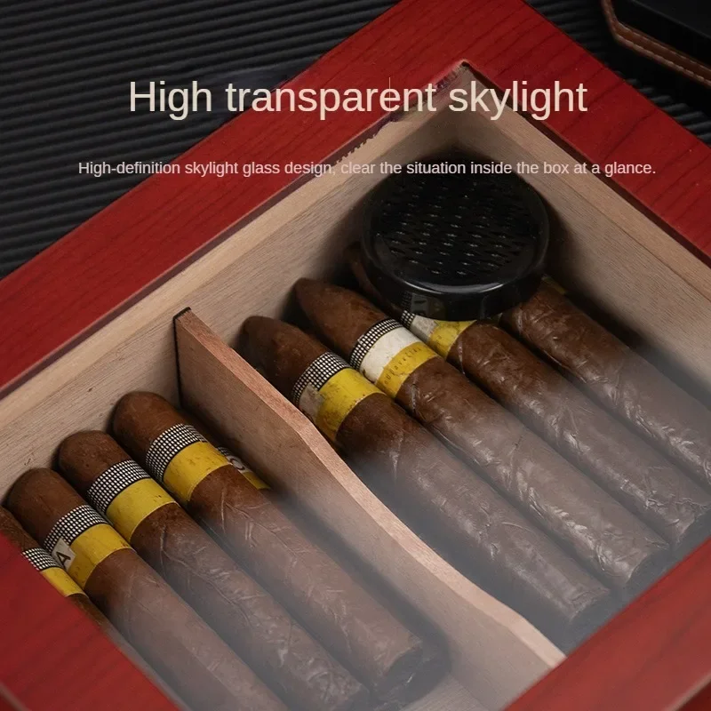 Portable Cigar Moisturizing Constant Humidity Box Cedar Wood Box Humidor for Cigars Smoking Smoke Accessories Cigarette Lighters