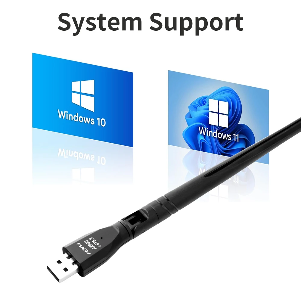 FENVI WiFi 6 AX900 USB BT5.3 Dual band 2 In 1 Wireless Adapter Dongle Network Card Antenna Receiver Free Driver For PC Win10 11