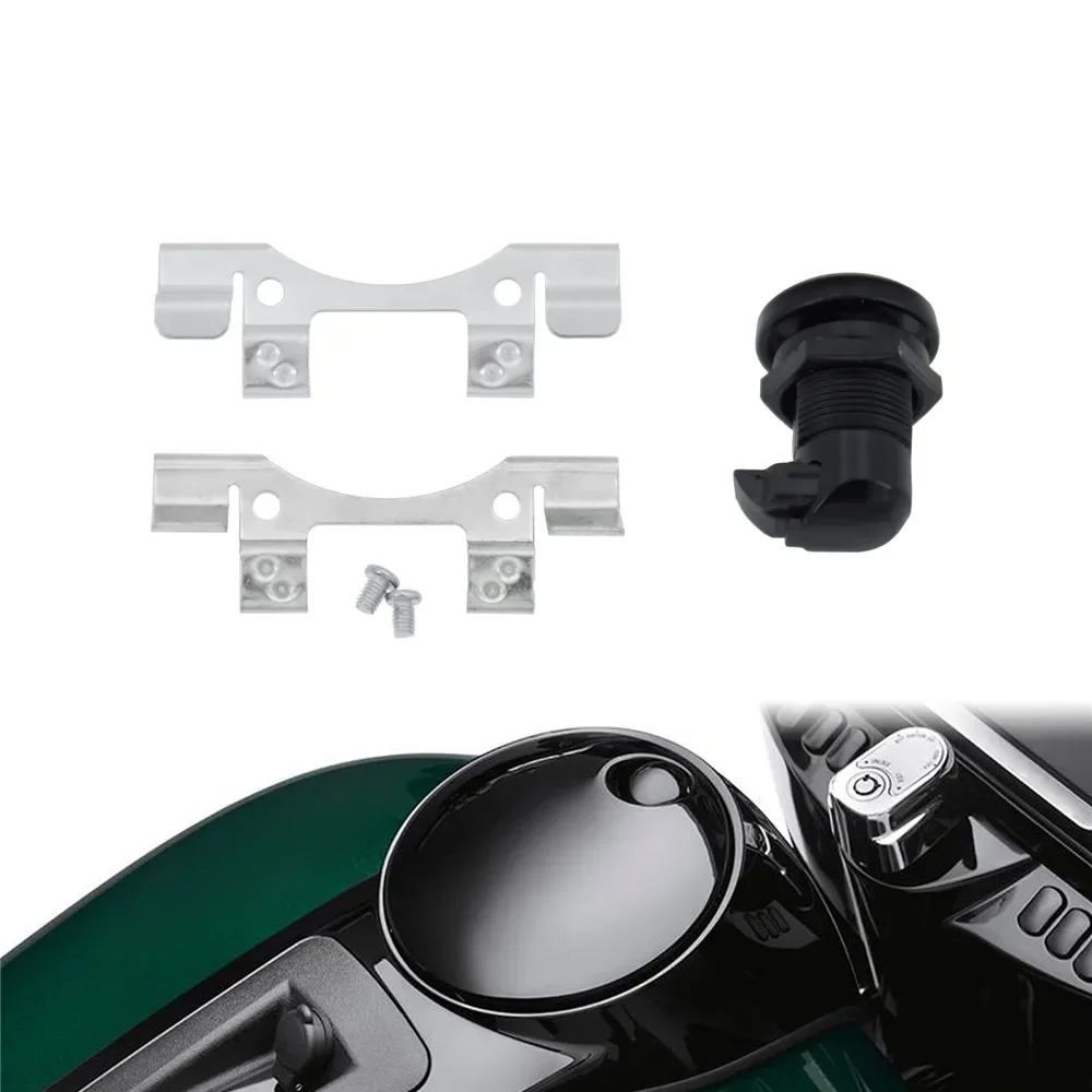 Motorrad Kraftstoff Tür Latch Push Button Gas Öl Kappe Tank Für Harley Touring Road Street Electra Glide Ultra Begrenzte FLHT FLHX