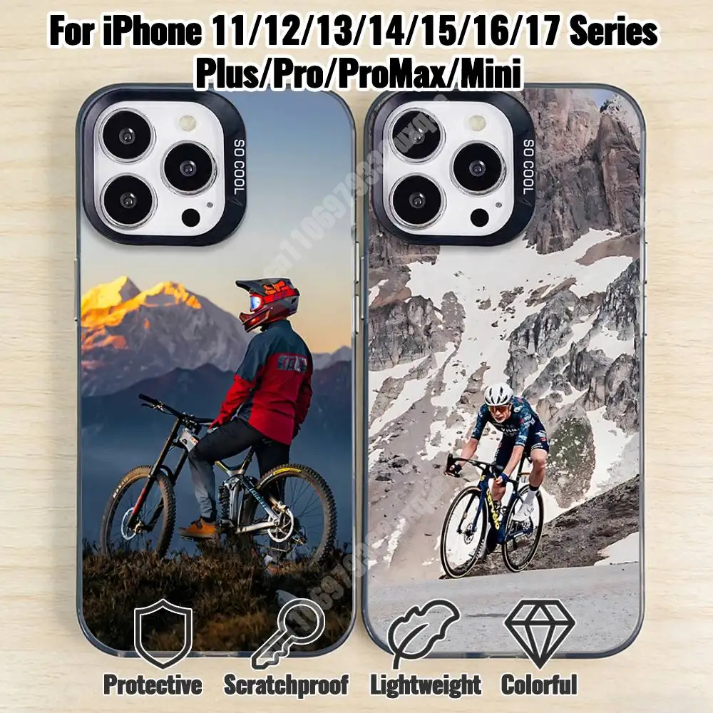 

Outdoor Cycling Sport Phone Case for iPhone 17 16 15 14 13 12 11 Pro Plus Max Mini X XS Silicone Hard Cover