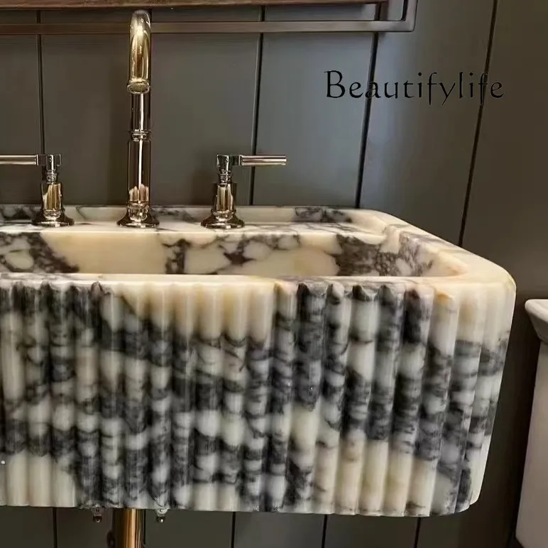 X Natural Marble Bathroom Sink Luxury Countertop Basin For Home Custom Stone Vanity Corrosion/Heat-Resistant & Easy-Clean
