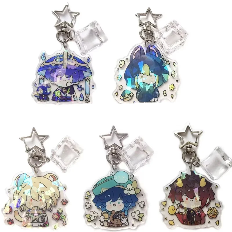 Fashion Impact Game Anime Keychain Figure Balladeer Scaramouche Wanderer Tighnari Cyno Pendant Keyring Bag Accessorie Badge Gift