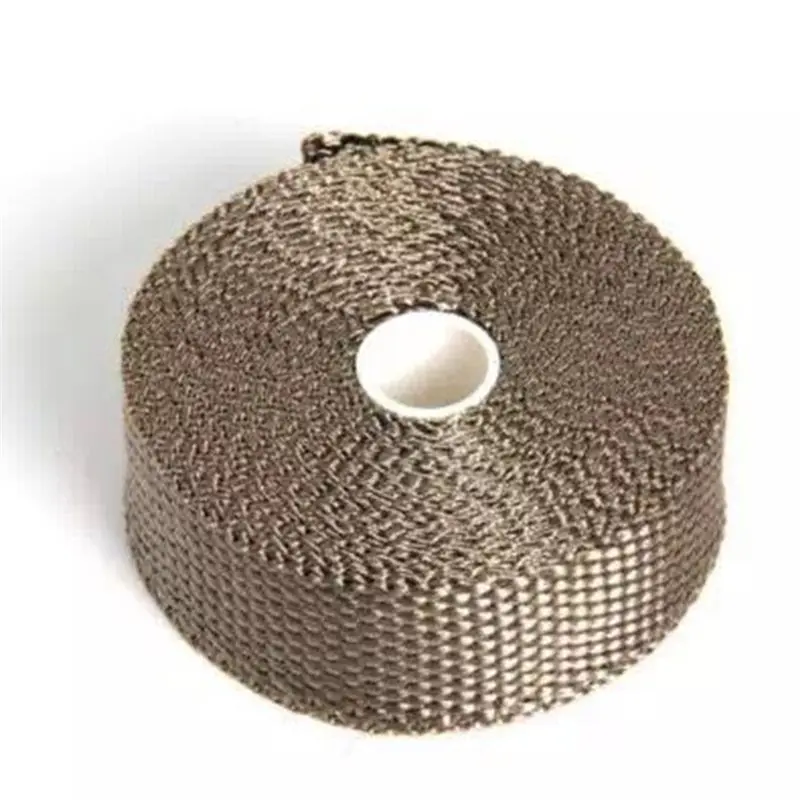 

AB41-Exhaust Heat Wrap Shield Tape Fiberglass 1.5X25mmx5m 1 Roll With 4Pcs Stainless Steel Ties For Car For Motorcycle Truck