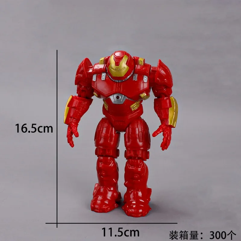 Hot toys Marvel Avengers Anime PVC Hulkbuster Iron Hero with lamp Q version joint Movable Action Figure Model Toy Figures gifts